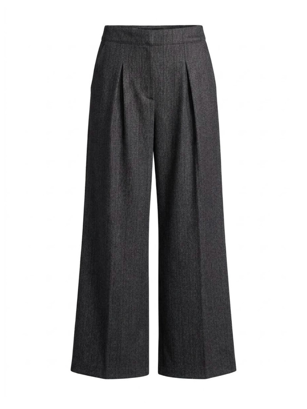 Max Studio Grey Herringbone Pleated Wide Leg
Pants High Rise Trouser NWT Size L